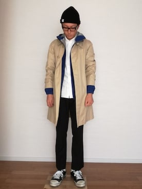 「ナイロンパーカー」｜「アイテム（スラックス）」を使った、SAIさん（メンズ・178cm）の冬コーディネート