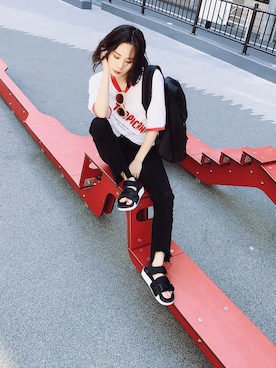 「730（ナナサンマル）のアイテム」を使った、ARISAさん（レディース・157cm）の春コーディネート