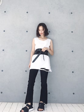 「730（ナナサンマル）のアイテム」を使った、ARISAさん（レディース・157cm）の夏コーディネート