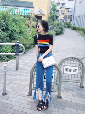 「730（ナナサンマル）のアイテム」を使った、ARISAさん（レディース・157cm）の夏コーディネート