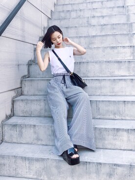 「MCM（エムシーエム）のアイテム」を使った、ARISAさん（レディース・157cm）の夏コーディネート