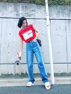 「730（ナナサンマル）のアイテム」を使った、ARISAさん（レディース・157cm）の夏コーディネート