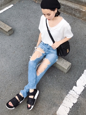 「MCM（エムシーエム）のアイテム」を使った、ARISAさん（レディース・157cm）の夏コーディネート