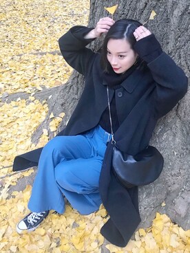 「SMELLY（スメリー）のアイテム（ピアス（両耳用））」を使った、ARISAさん（レディース・157cm）の冬コーディネート