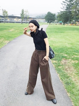 「MOUSSY（マウジー）のアイテム（アクセサリー）」を使った、ARISAさん（レディース・157cm）の秋コーディネート