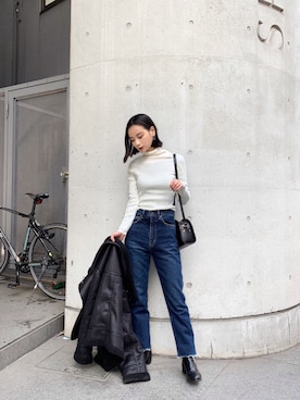 「Ungrid（アングリッド）のアイテム（ムートンコート）」を使った、ARISAさん（レディース・157cm）の冬コーディネート
