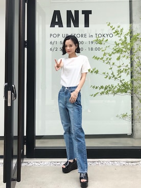 「made in HEAVEN（メイドインヘブン）のアイテム」を使った、ARISAさん（レディース・157cm）の夏コーディネート