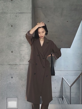 「ロングジャケット」｜ARISAさん（レディース・157cm）の秋コーディネート