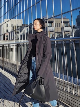 「UNIQLO（ユニクロ）のアイテム（ダウンジャケット/コート）」を使った、ARISAさん（レディース・157cm）の冬コーディネート