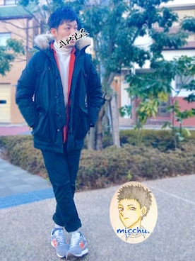 m i c h u 🍖さん（メンズ・176cm）の冬コーディネート