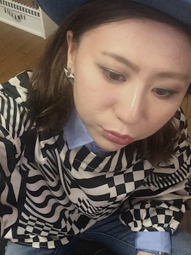 「柄物」｜「アイテム（帽子）」を使った、a.さん（レディース・148cm）の春コーディネート