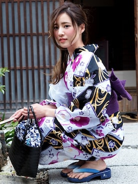 「アイテム（水着/着物・浴衣）」を使った、アンココンさん（レディース・158cm）の夏コーディネート