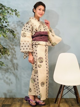 「2018ss」｜「アイテム（浴衣）」を使った、アンココンさん（レディース・160cm）の春コーディネート