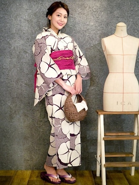 「2018ss」｜「アイテム（浴衣）」を使った、アンココンさん（レディース・160cm）の春コーディネート