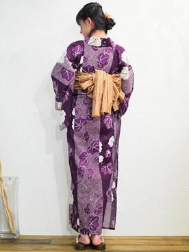 「2018ss」｜「アイテム（浴衣）」を使った、アンココンさん（レディース・163cm）の夏コーディネート
