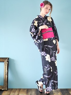 「アイテム（水着/着物・浴衣）」を使った、アンココンさん（レディース・163cm）の夏コーディネート