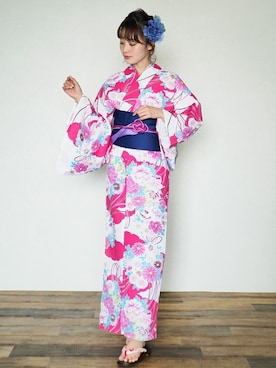 「浴衣」｜アンココンさん（レディース・160cm）の夏コーディネート