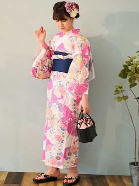 「アイテム（浴衣）」を使った、アンココンさん（レディース・160cm）の夏コーディネート