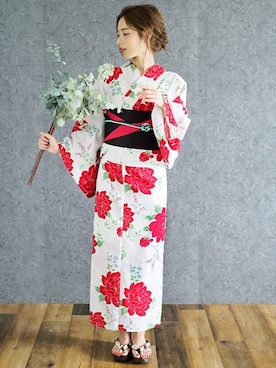 「アイテム（浴衣）」を使った、アンココンさん（レディース・160cm）の夏コーディネート