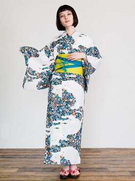 「モダン」｜「アイテム（浴衣）」を使った、アンココンさん（レディース・158cm）の夏コーディネート