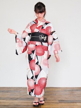 「モダン」｜「アイテム（浴衣）」を使った、アンココンさん（レディース・166cm）の夏コーディネート