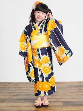 「アイテム（水着/着物・浴衣）」を使った、アンココンさん（キッズ・118cm）の夏コーディネート