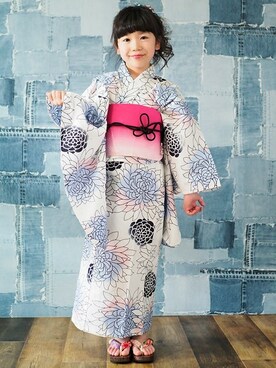 「アイテム（水着/着物・浴衣）」を使った、アンココンさん（キッズ・118cm）の夏コーディネート