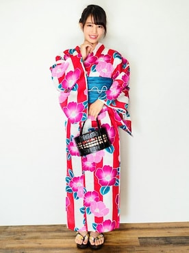「アイテム（浴衣）」を使った、アンココンさん（レディース・160cm）の夏コーディネート