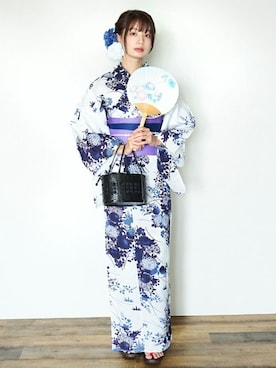 「浴衣」｜アンココンさん（レディース・163cm）の夏コーディネート