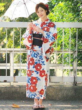 「アイテム（水着/着物・浴衣）」を使った、アンココンさん（レディース・167cm）の夏コーディネート