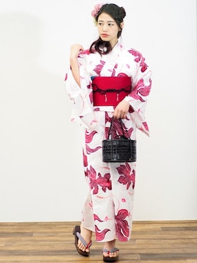 「アイテム（浴衣）」を使った、アンココンさん（レディース・160cm）の夏コーディネート