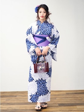 「アイテム（浴衣）」を使った、アンココンさん（レディース・160cm）の夏コーディネート