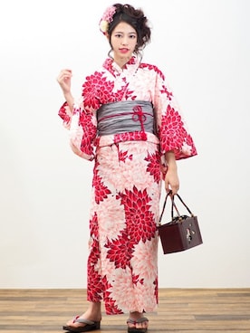 「アイテム（浴衣）」を使った、アンココンさん（レディース・160cm）の夏コーディネート