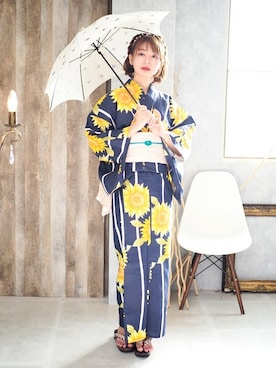 「アイテム（水着/着物・浴衣）」を使った、アンココンさん（レディース・160cm）の夏コーディネート