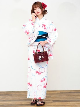 「アイテム（浴衣）」を使った、アンココンさん（レディース・160cm）の夏コーディネート