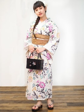 「アイテム（浴衣）」を使った、アンココンさん（レディース・160cm）の夏コーディネート