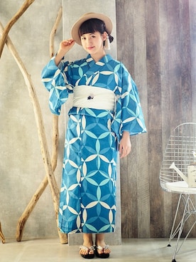 「アイテム（浴衣）」を使った、アンココンさん（レディース・153cm）の夏コーディネート