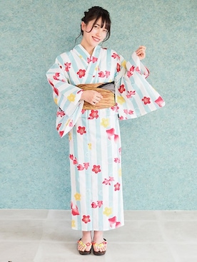 「アイテム（浴衣）」を使った、アンココンさん（レディース・160cm）の夏コーディネート