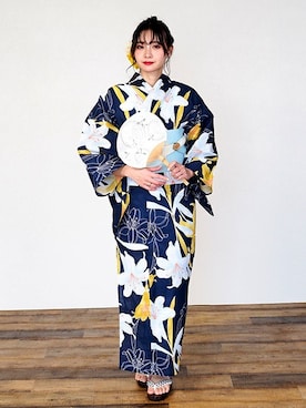 「アイテム（浴衣）」を使った、アンココンさん（レディース・160cm）の夏コーディネート