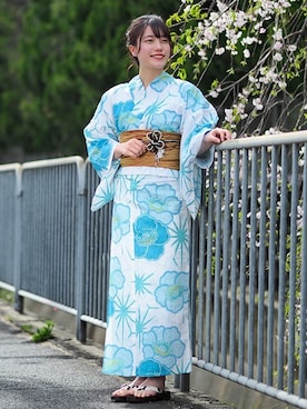 「アイテム（水着/着物・浴衣）」を使った、アンココンさん（レディース・160cm）の夏コーディネート