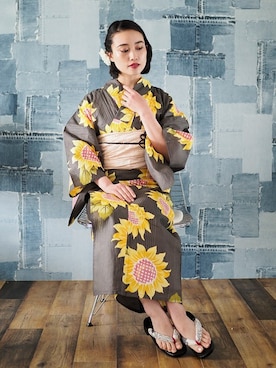 「アイテム（浴衣）」を使った、アンココンさん（レディース・160cm）の夏コーディネート