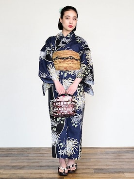 「アイテム（水着/着物・浴衣）」を使った、アンココンさん（レディース・160cm）の夏コーディネート