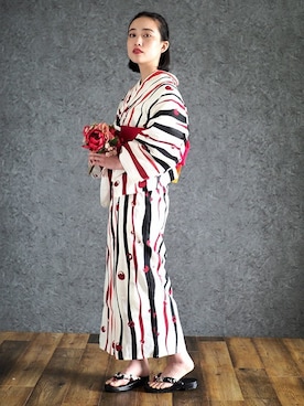 「アイテム（水着/着物・浴衣）」を使った、アンココンさん（レディース・160cm）の夏コーディネート