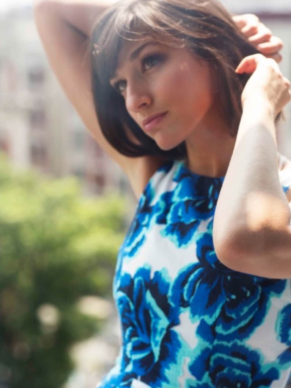「AnthroStyle、Anthropologie、sundress、LOVE、sweet、contest」｜「Anthropologieのアイテム（ドレス、ブルー系）」を使った、Jen Jacobさん（レディース・170cm）の春コーディネートの1枚目の写真