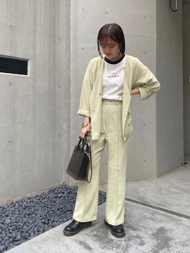 「w closet（ダブルクローゼット）のアイテム（その他アウター）」を使った、fuka matsuiさん（レディース・159cm）の春コーディネート