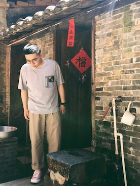 「CONVERSE（コンバース）のアイテム（アクセサリー）」を使った、Joeyさん（メンズ・170cm）の春コーディネート
