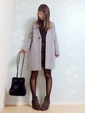 「Ray Cassin」｜「アイテム（チェスターコート）」を使った、MIKUさん（レディース・158cm）の冬コーディネート