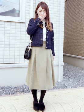 「GINETTE（ジネット）のアイテム」を使った、MIKUさん（レディース・158cm）の冬コーディネート