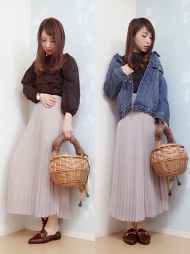 「JELLY BEANS（ジェリービーンズ）の【Made in Japan】ビットローファーミュール(112-7220)JELLY BEANS(ジェリービーンズ)（サンダル）」を使った、MIKUさん（レディース・158cm）の春コーディネート