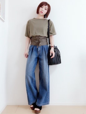 「JELLY BEANS」｜「アイテム（アナログ腕時計）」を使った、MIKUさん（レディース・158cm）の夏コーディネート